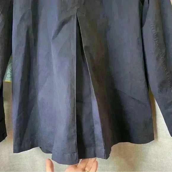 CeCe | (New With Tags) Navy Blue Women’s Cotton Twill Button Trench Coat Size 10 - Picture 6 of 10